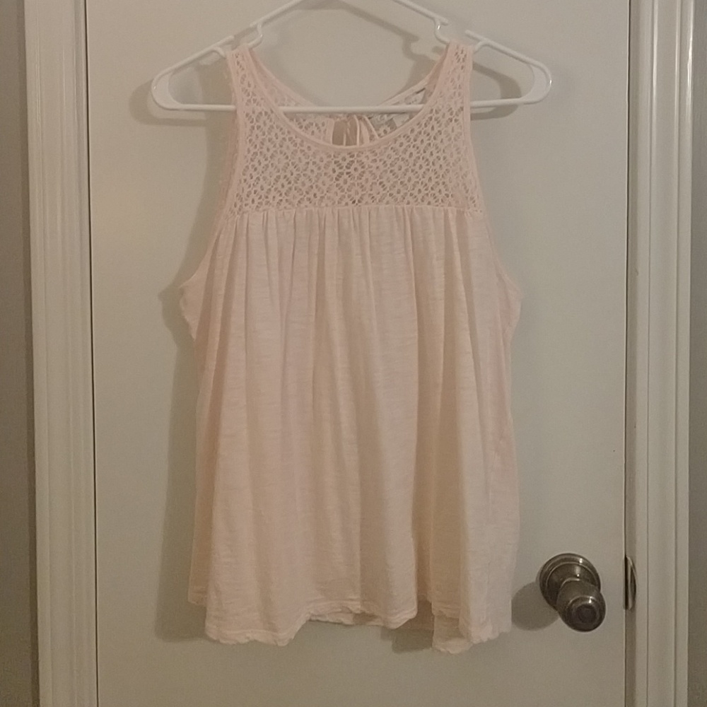 Baby pink eyelet tank top